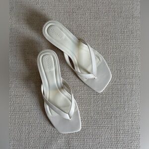 Women's White Kitten Heel Sandals